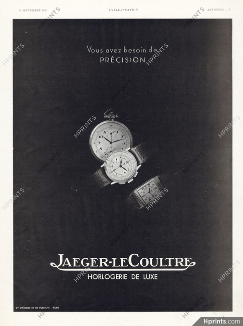 Jaeger-leCoultre 1937 — Advertisement
