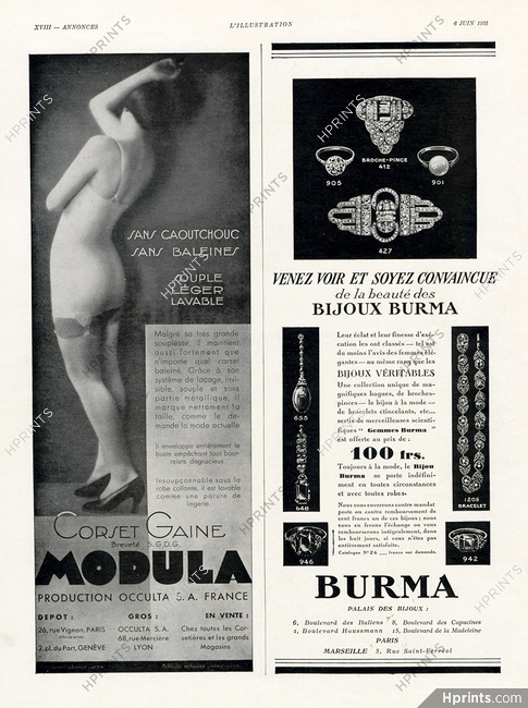 Occulta (Lingerie) 1931 Modula Model