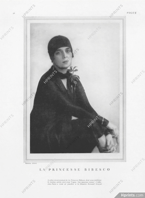 Princesse Bibesco 1927 Portrait Photo Berenice Abbott