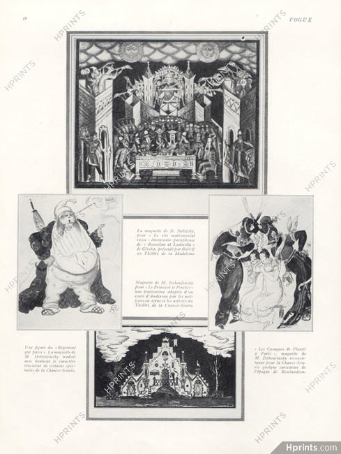 Mstislav Doboujinsky 1926 Steletzky Theatre Scenery, Costumes