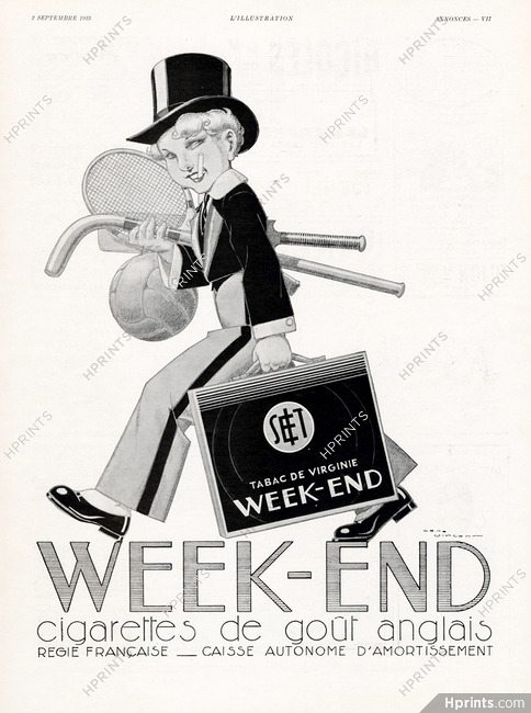 Week-End 1933 Tabac de Virginie, René Vincent