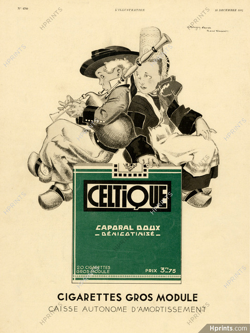 Celtique 1934 Musician Bretons, Regional Costumes, René Vincent