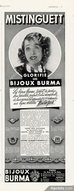 Burma 1938 Mistinguett