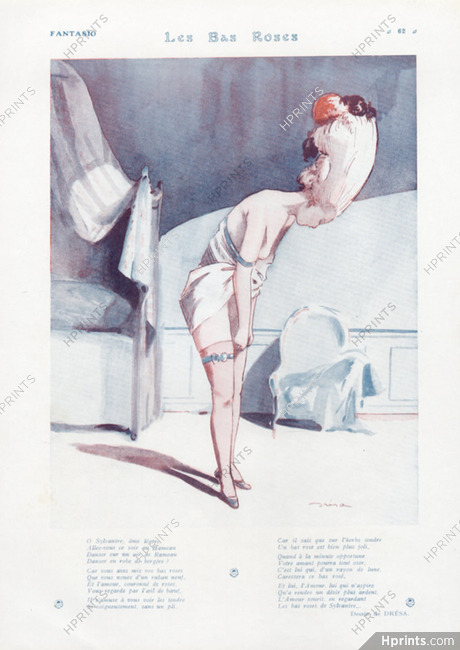 Jacques Drésa 1923 "Les Bas Roses" Stockings Hosiery