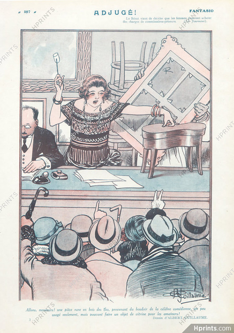 Albert Guillaume 1924 Commissaire-Priseur, Women Auctioneer