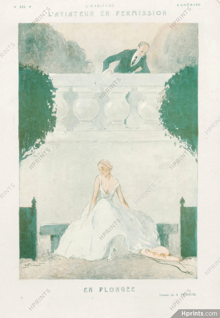 André Pécoud 1924 ''L'Aviateur en Permission'' Elegant Parisienne