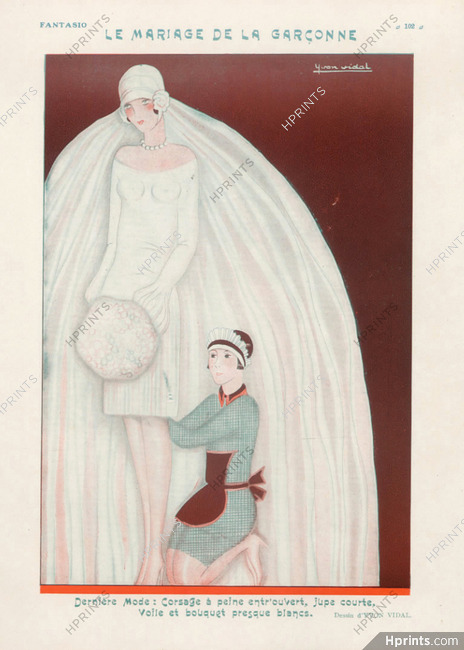 Yvon Vidal 1927 Le Mariage de la Garçonne, Wedding Dress, Fitting