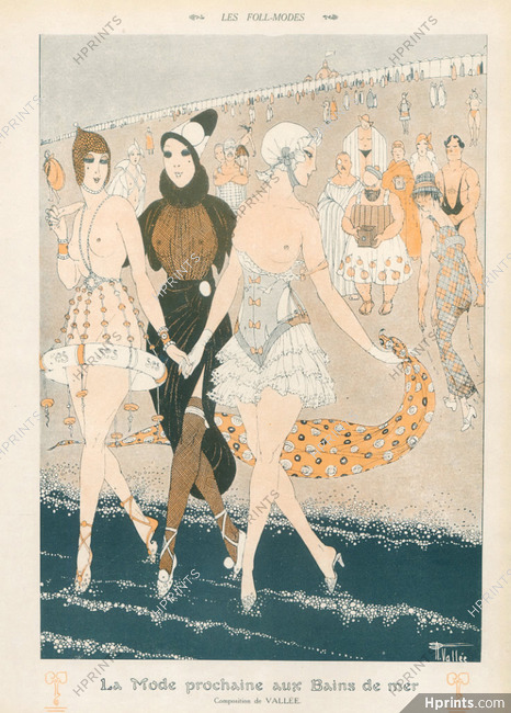 Armand Vallée 1914 Foll'modes, New Swimwear, Bathing Beauty