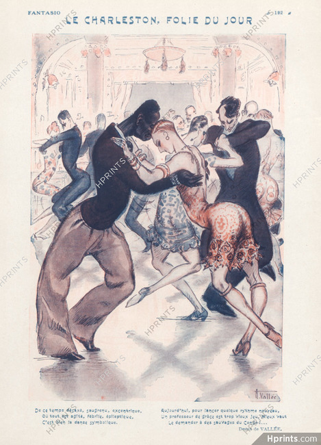 Armand Vallée 1926 "Le Charleston, Folie du Jour" Sexy Girl, Black Dancer