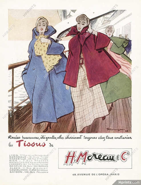 H. Moreau & Cie (Textile) 1949 Mourgue, Transatlantic Liner
