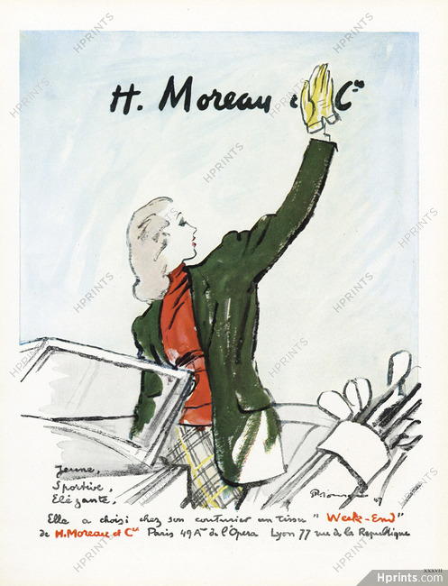 Moreau & Cie (Fabric) 1947 Golf, Pierre Mourgue