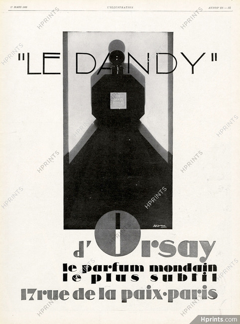 D'Orsay (Perfumes) 1928 Le Dandy, Signed Alban