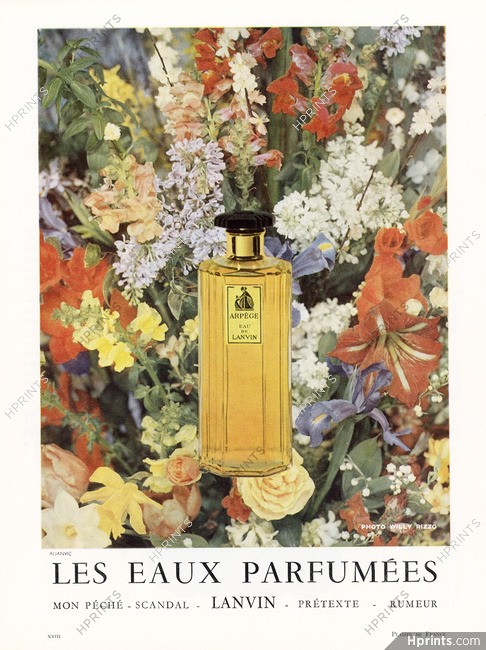 Lanvin (Perfumes) 1958 Arpège, Les Eaux Parfumées, Photo Willy Rizzo