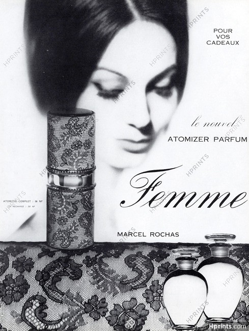 Marcel Rochas (Perfumes) 1962 Femme Atomizer, Moisdon
