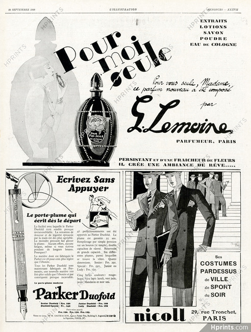 G. Lemoine (Perfumes) 1928 Pour Moi Seule