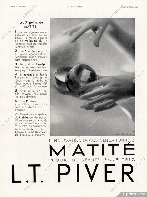 Piver L.T. (Cosmetics) 1933 Laure Albin Guillot