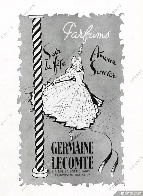 Germaine Lecomte (Perfumes) 1946 Amour Sorcier, Soir de Fête