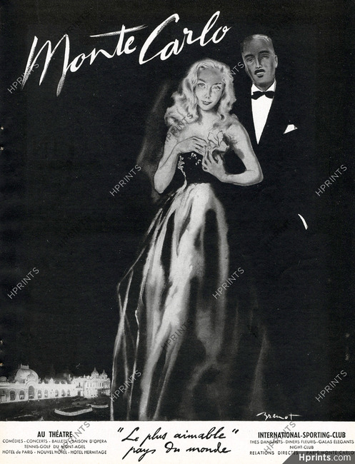 Monte Carlo 1946 Sporting Club, Elegant, Brénot