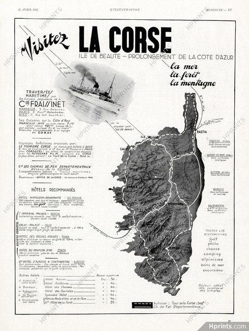 La Corse 1934 Cie Fraissinet