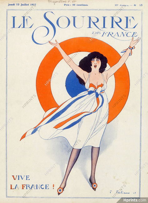 Fabien Fabiano 1917 Marianne, Blue, White, Red