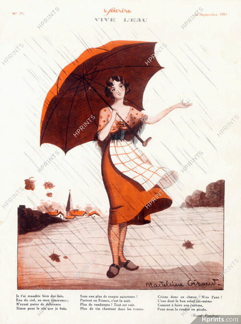 Madeleine Giraud 1931 Vive L'Eau, Grape-picker in the rain