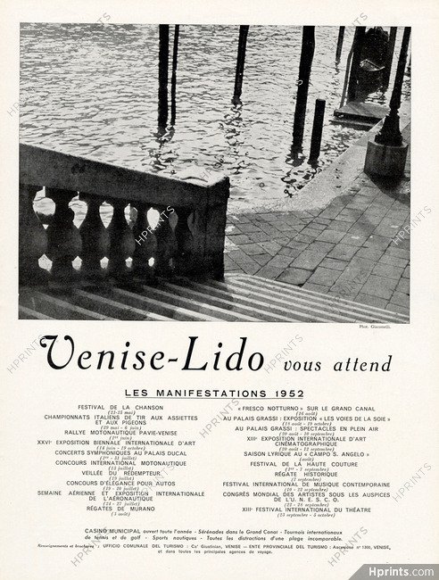 Hotel Lido Venise 1952 Phot Giacomelli