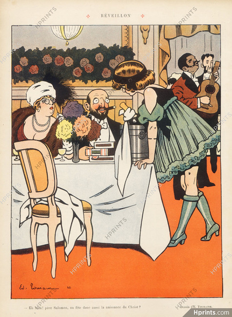 Edouard Touraine 1910 Réveillon, Restaurant