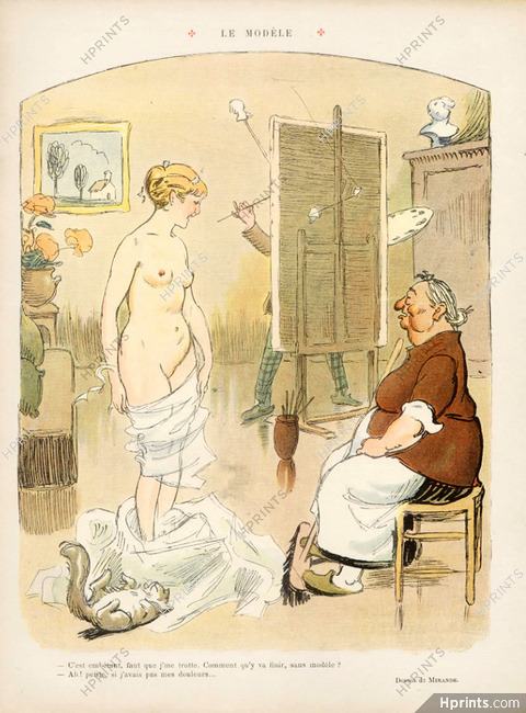 Henry Mirande 1910 Modèle D'artiste, Nude Woman