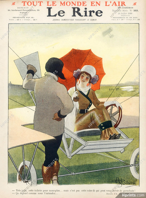 Albert Guillaume 1910 Elegant, Monoplane dress