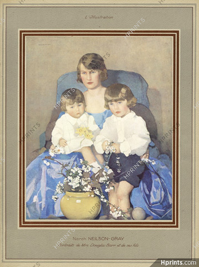 Norah Neilson-Gray 1927 Mrs Douglas Barr et ses Fils, Portrait