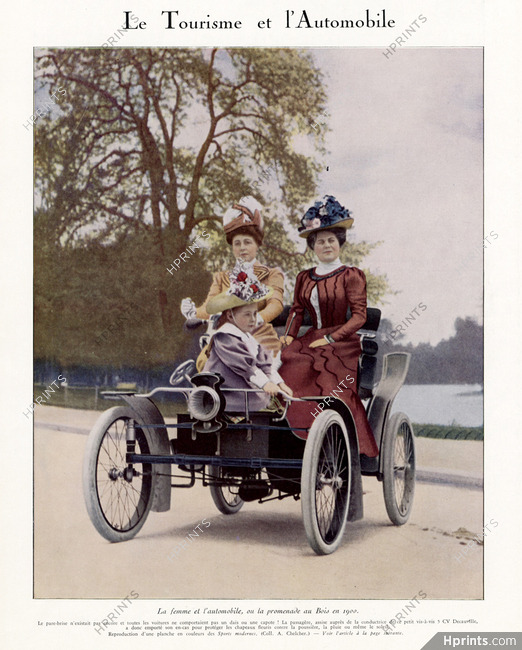 La 5cv Decauville 1936 La Femme et l'automobile, promenade au bois en 1900