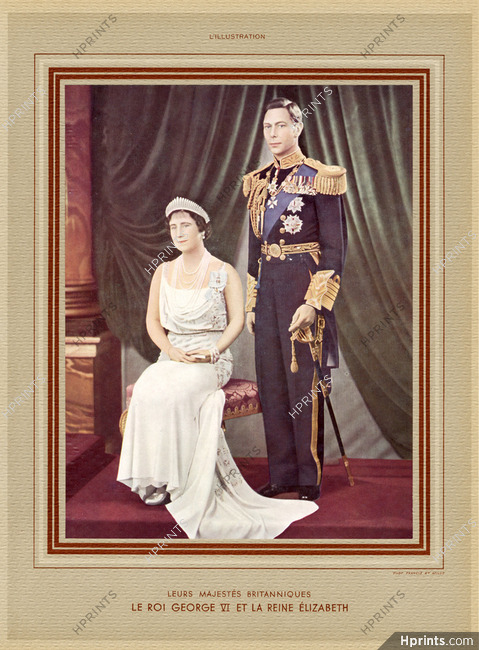 Le Roi George VI et la Reine Elizabeth 1937 Phot. Francis et Mills