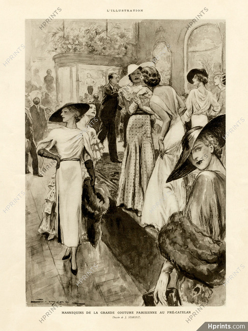Mannequins de la Grande Couture au Pré-Catelan, 1934 - J. Simont Elegant Parisienne