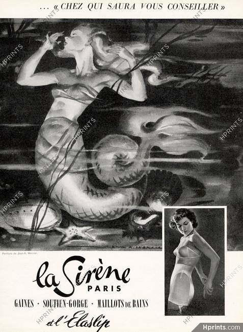 La Sirène (Girdle) 1951 Mermaid, Jean Adrien Mercier