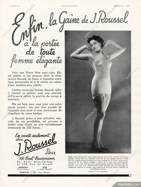 Roussel 1936 "Enfin la Gaine de J.Roussel" (L)