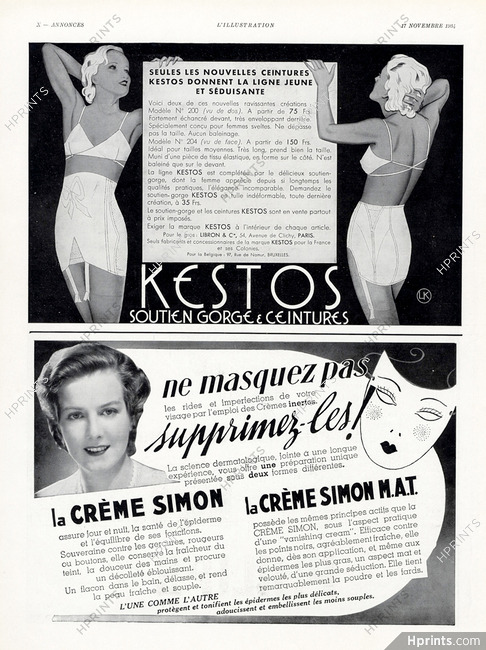Kestos (Lingerie) 1934 Girdle, Brassiere