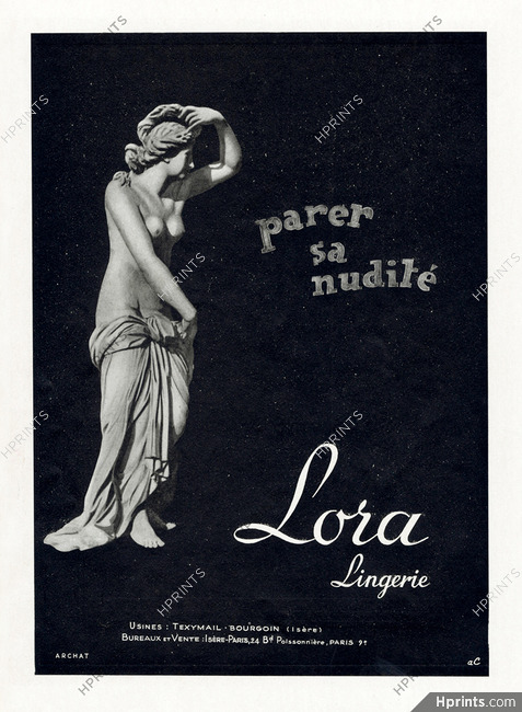 Lora Lingerie 1947 Parer sa nudité