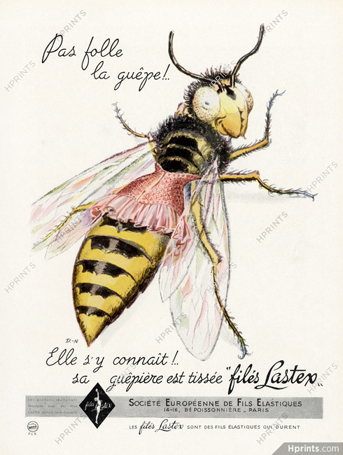 Filés Lastex (Lingerie) 1948 Corset, Basque Wasp, she's nobody's fool !