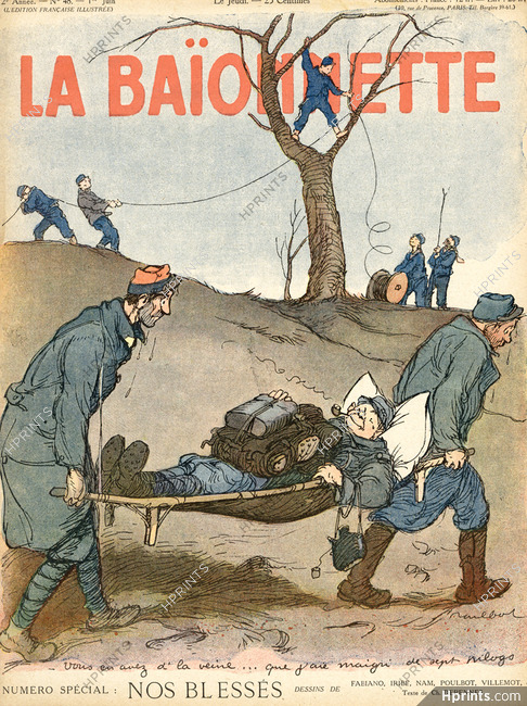 Francisque Poulbot 1916 "Nos Blessés" World War I