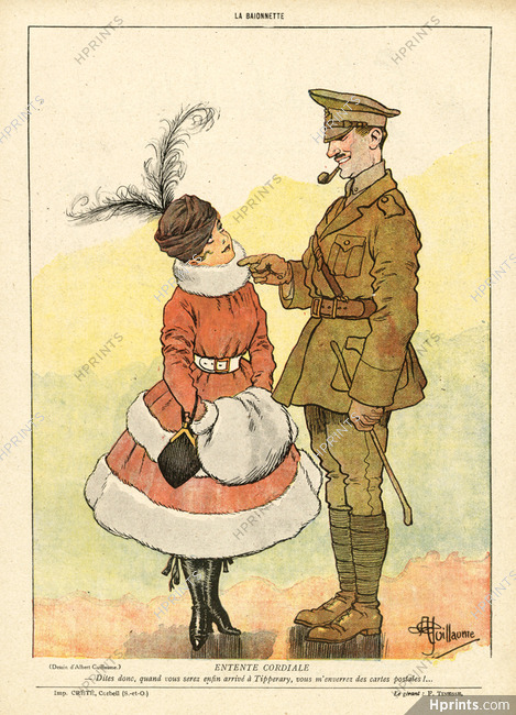 Albert Guillaume 1916 Entente Cordiale, Tipperary, British Soldier