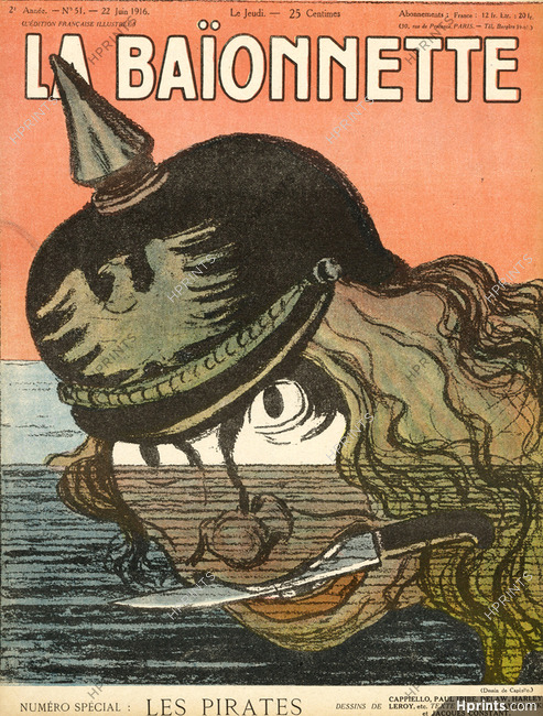 Leonetto Cappiello 1916 Les Pirates, La Baïonnette cover