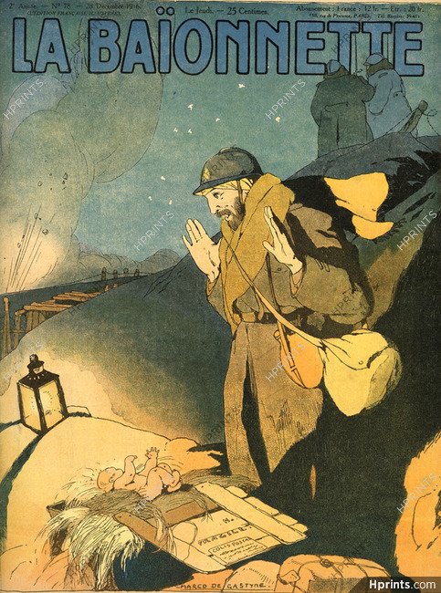 Marco de Gastyne 1916 Christmas, World War I, La Baïonnette cover