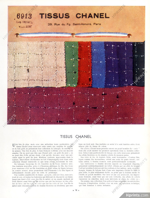 Tissus Chanel 1934
