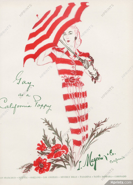 I. Magnin & Co. 1944 California Poppy