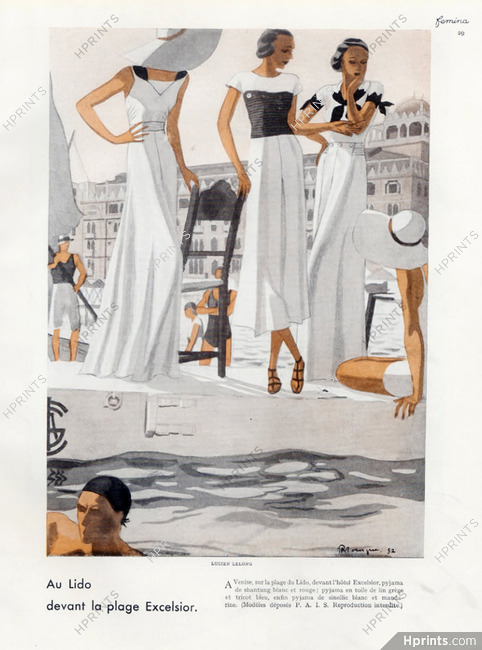 Lucien Lelong 1932 Mourgue, Excelsior, Lido Venice