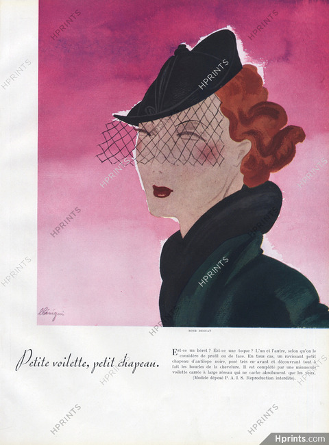 Rose Descat 1935 Petite Voilette, Léon Bénigni