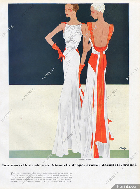 Madeleine Vionnet 1933 Léon Bénigni, backless Evening Gown
