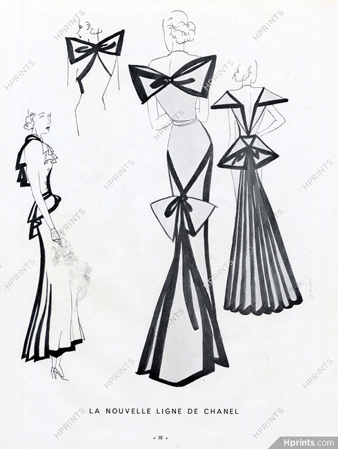 Chanel 1934 backless, Evening Gown, Léon Bénigni