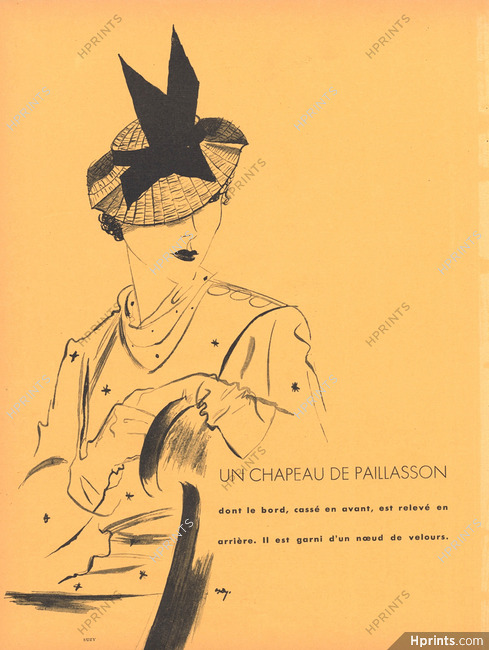 Suzy 1935 Chapeau de paillasson, Jacques Demachy