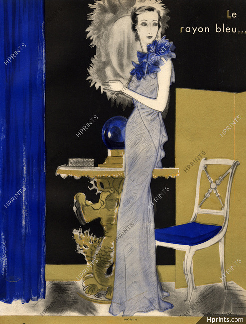 Worth 1933 "Le Rayon Bleu", Demachy, Evening Gown